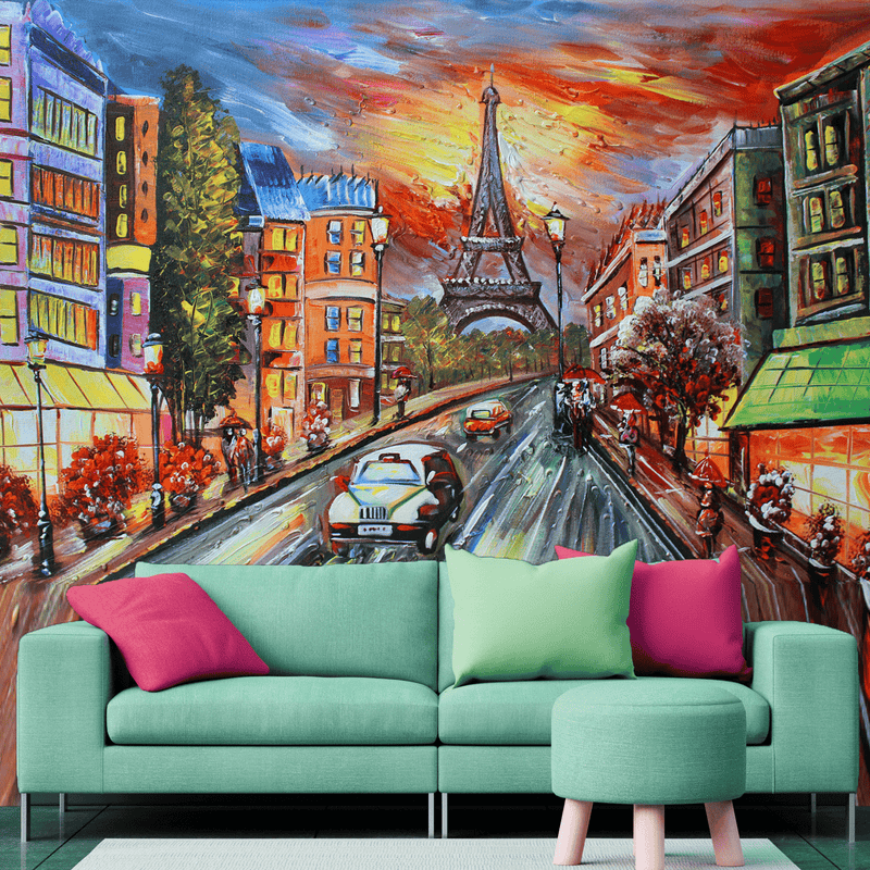 DecorGlance Wallpaper Paris Scenery Artistic Digitally Printed Wallpaper