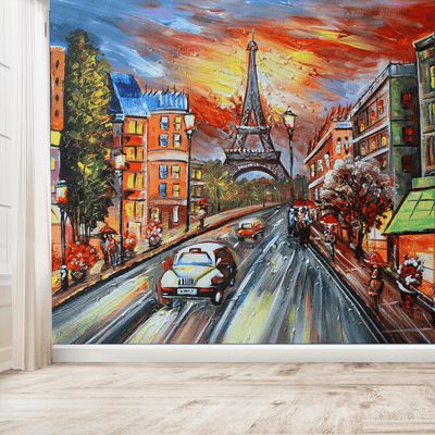 DecorGlance Wallpaper Paris Scenery Artistic Digitally Printed Wallpaper