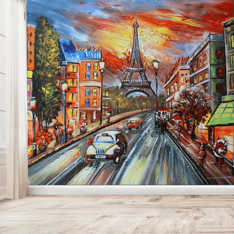 DecorGlance Wallpaper Paris Scenery Artistic Digitally Printed Wallpaper