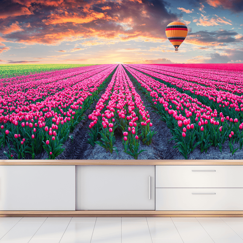 DecorGlance Wallpaper Pink Roses Canvas Digitally Printed Wallpaper