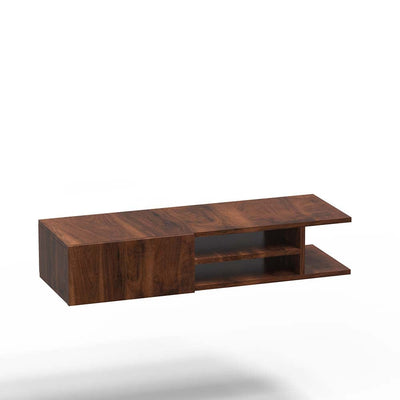 DecorGlance Walnut Cabinet Tv Unit and book shelves