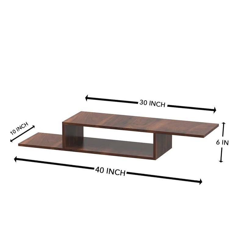 DecorGlance Walnut Minimalist Wooden Tv Unit Cabinet