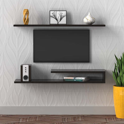 DecorGlance Walnut Wooden Tv Unit Cabinet