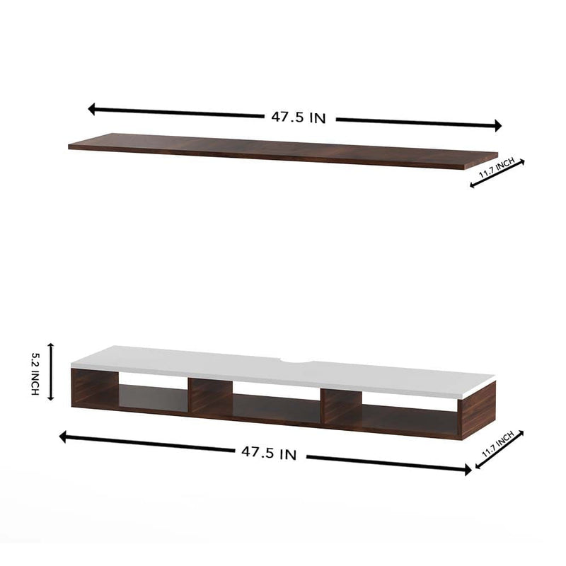 DecorGlance Walnut Wooden Tv Unit Cabinet