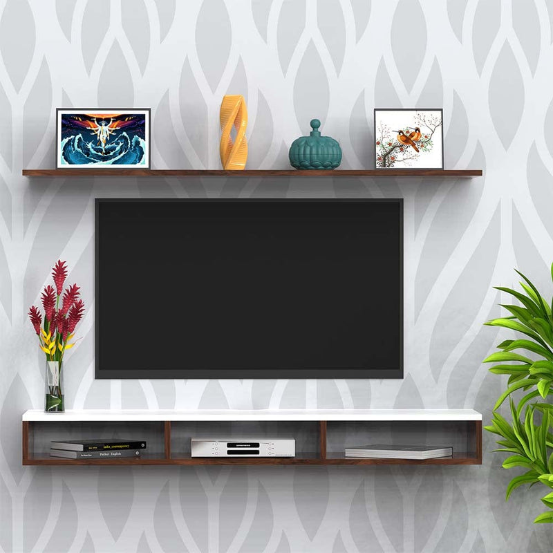 DecorGlance Walnut Wooden Tv Unit Cabinet