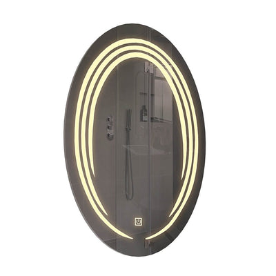 DecorGlance (15 x 22) inches Warm LED Oval Bathroom Mirror