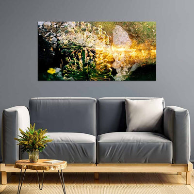 DecorGlance Water Reflection Scenery Print On Canvas Wall Painting