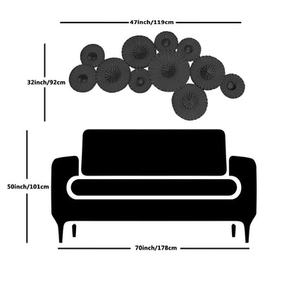 decorglance White And Golden Abstract Design Large Metal Wall Art