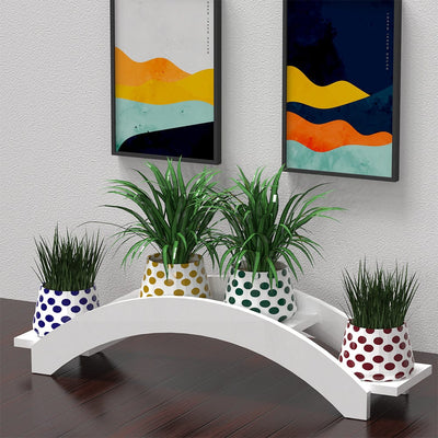 DecorGlance White Bridge Large Planter Stand