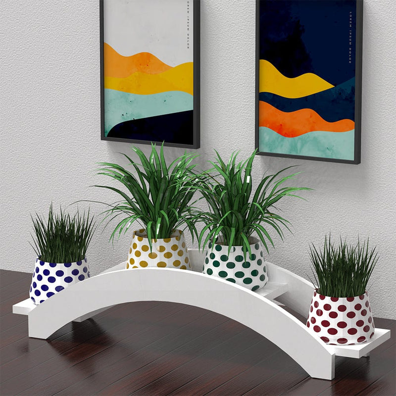 DecorGlance White Bridge Large Planter Stand
