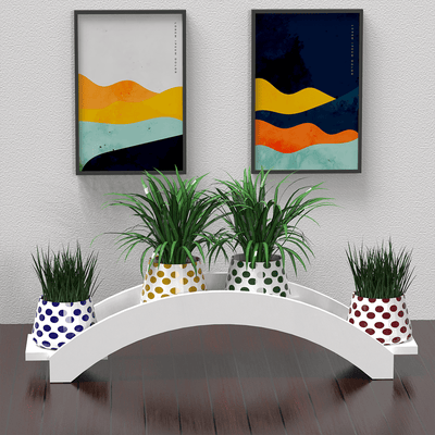 DecorGlance White Bridge Large Planter Stand