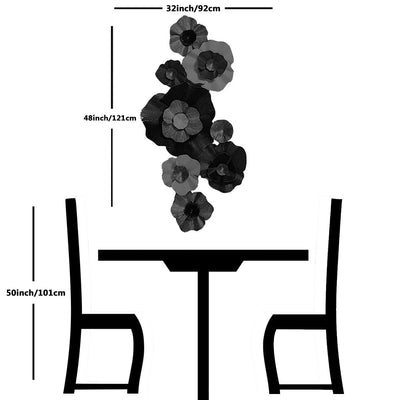 decorglance White Golden Flower Large Metal Wall Art