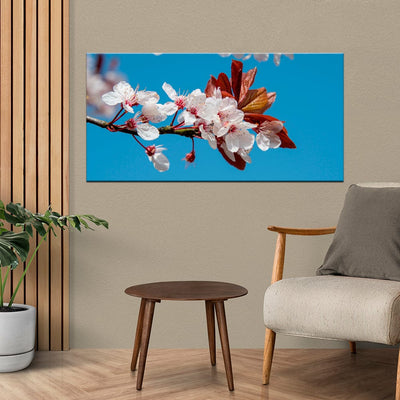 DecorGlance White Little Flower Canvas Wall Painting