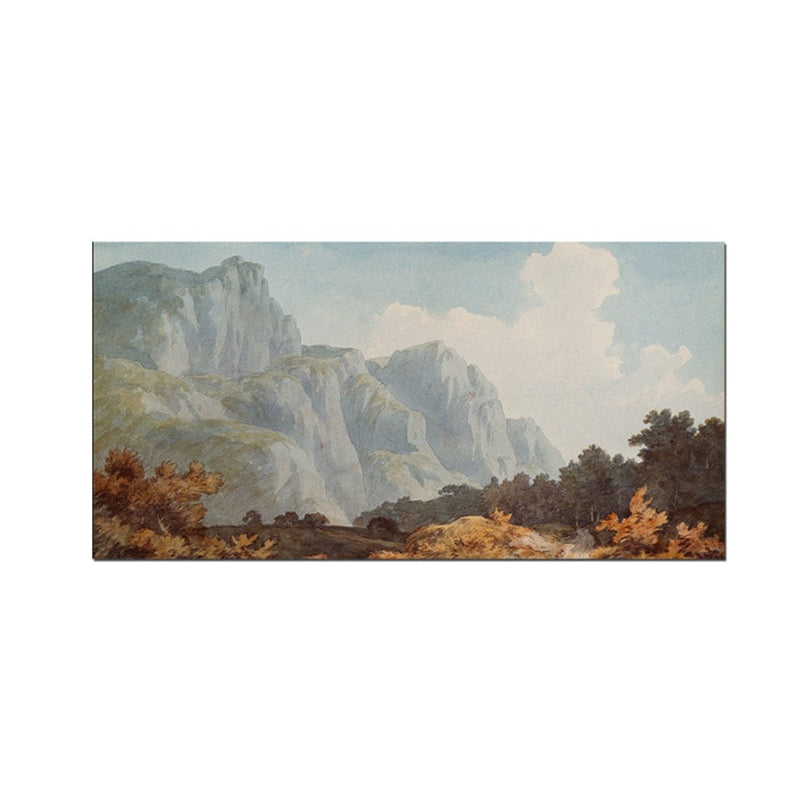 DecorGlance White Mountain Beautiful Scenery Canvas Wall Painting