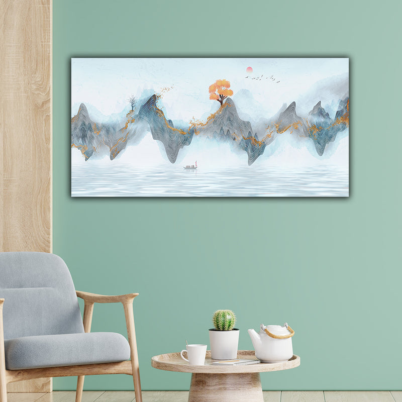 Mountain Scenery Abstract Canvas Wall Painting