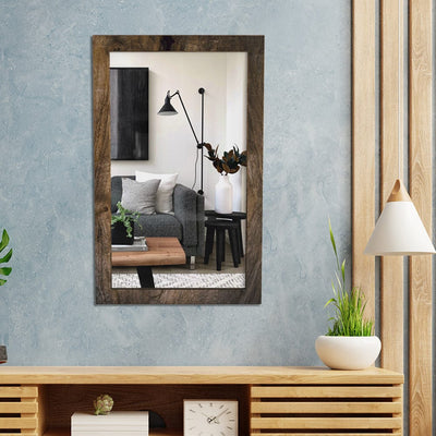 DecorGlance Wooden Walnut Mirror