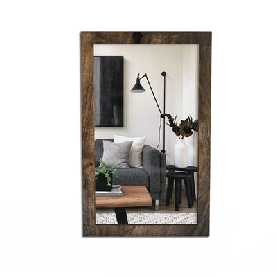 DecorGlance Wooden Walnut Mirror