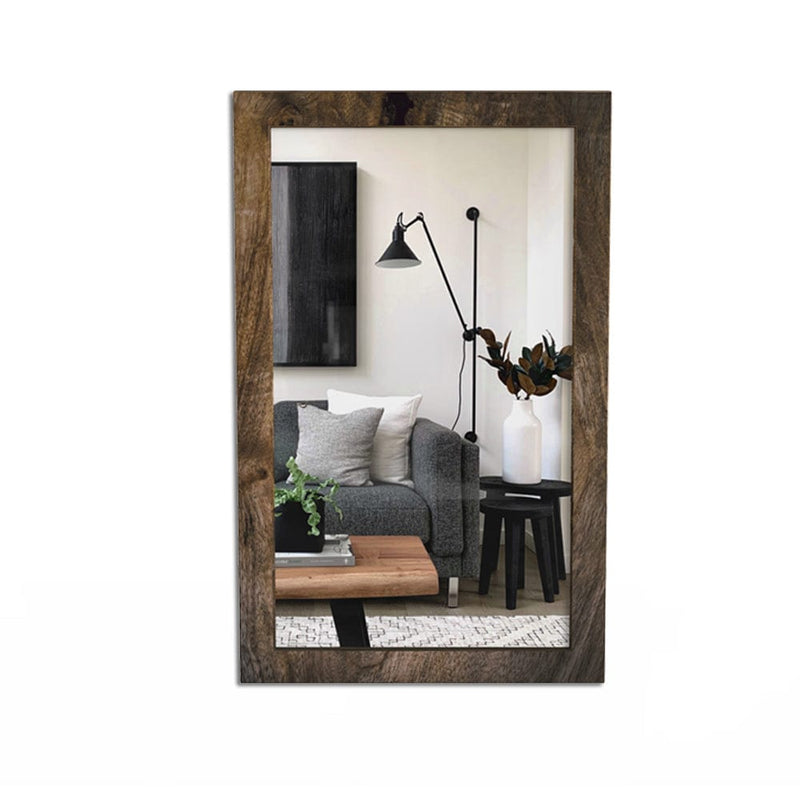DecorGlance Wooden Walnut Mirror