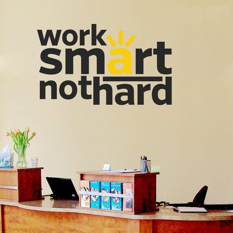 DECORGLANCE Work Smart Quote Wall Sticker