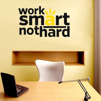 DECORGLANCE Work Smart Quote Wall Sticker