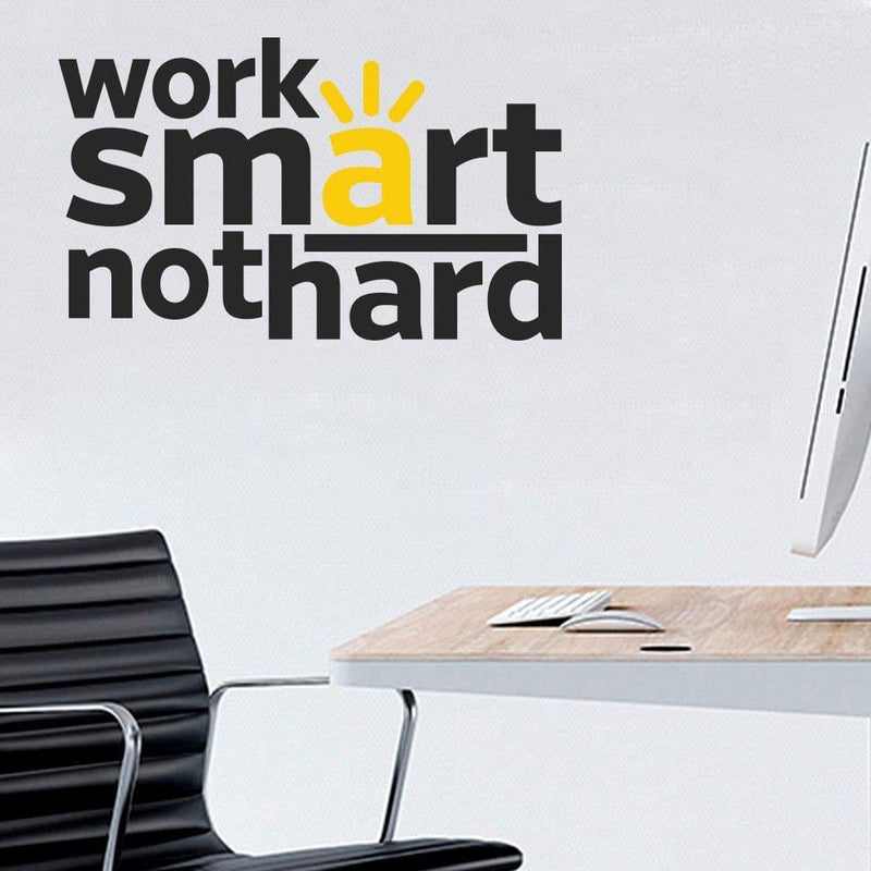 DECORGLANCE Work Smart Quote Wall Sticker
