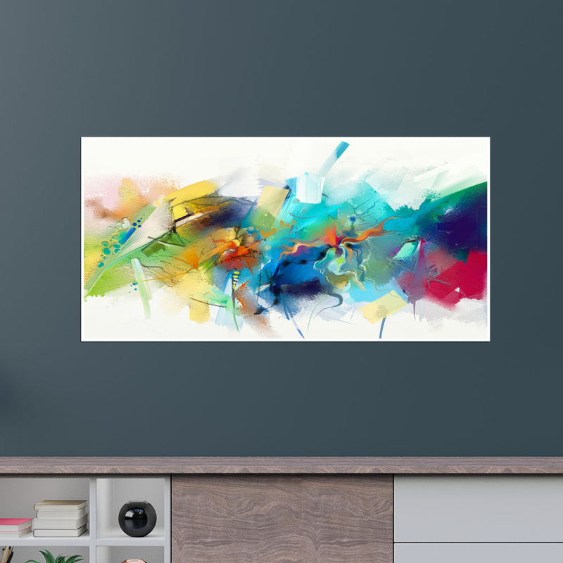 Acrylic Patch Abstract Canvas Floating Frame Wall Painting