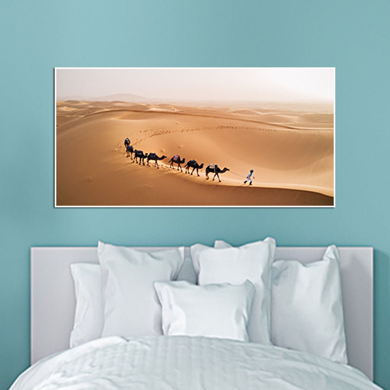 Camel Desert Canvas Floating Frame Wall Painting
