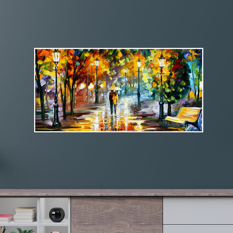 Beautiful Romantic Couple Abstract Canvas Floating Frame Wall Painting