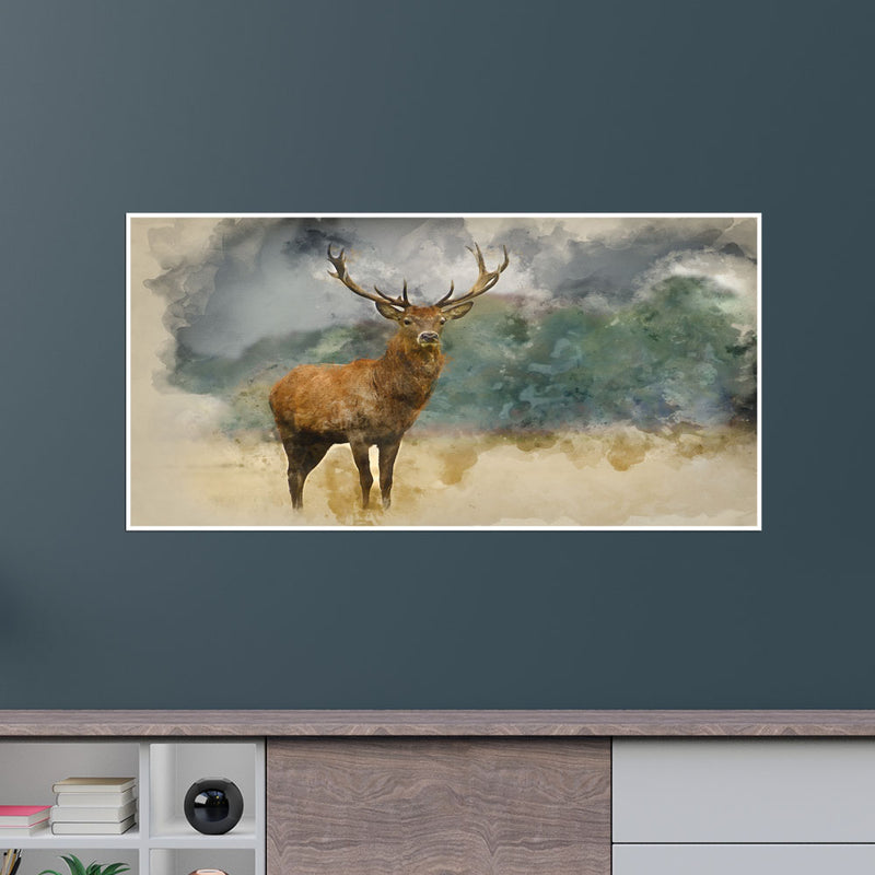 Beautiful Deer Canvas Floating Frame Wall Painting