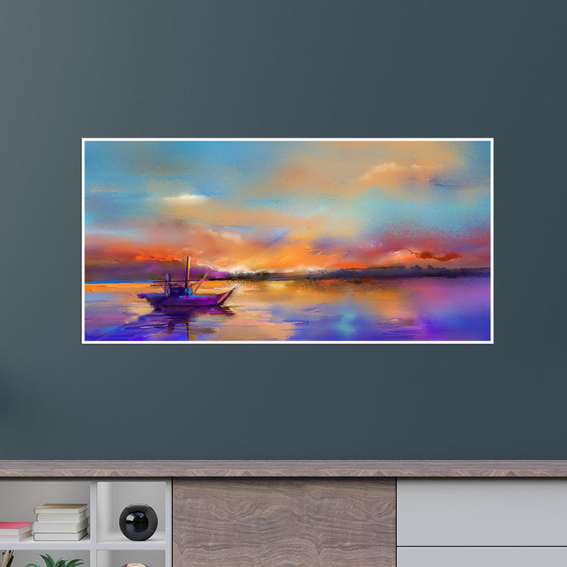 Multicolored Abstract Canvas Floating Frame Wall Painting