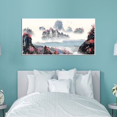 Mountain Canvas Floating Frame Wall Painting