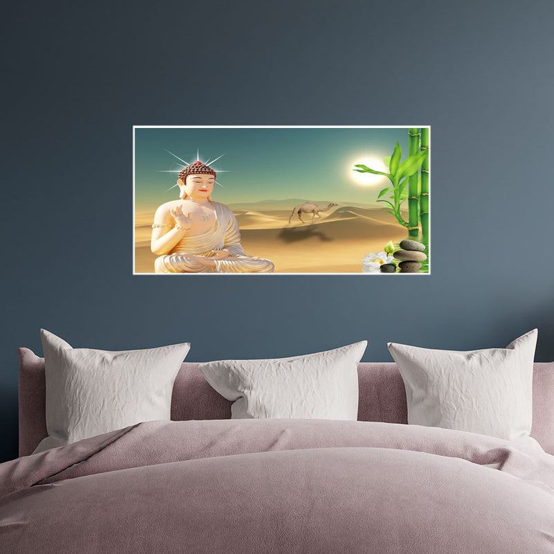 God Buddha Canvas Floating Frame Wall Painting