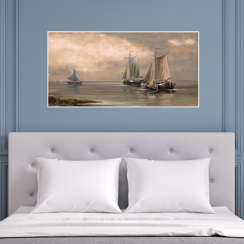 Row Boat Canvas Floating Frame Wall Painting