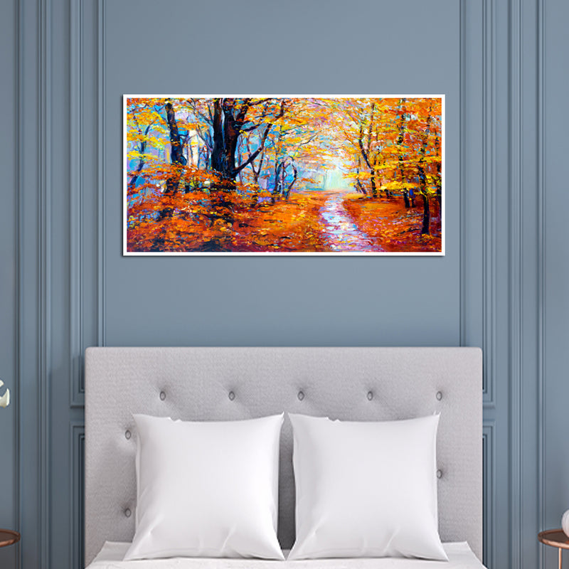 Forest In Autumn Canvas Floating Frame Wall Painting