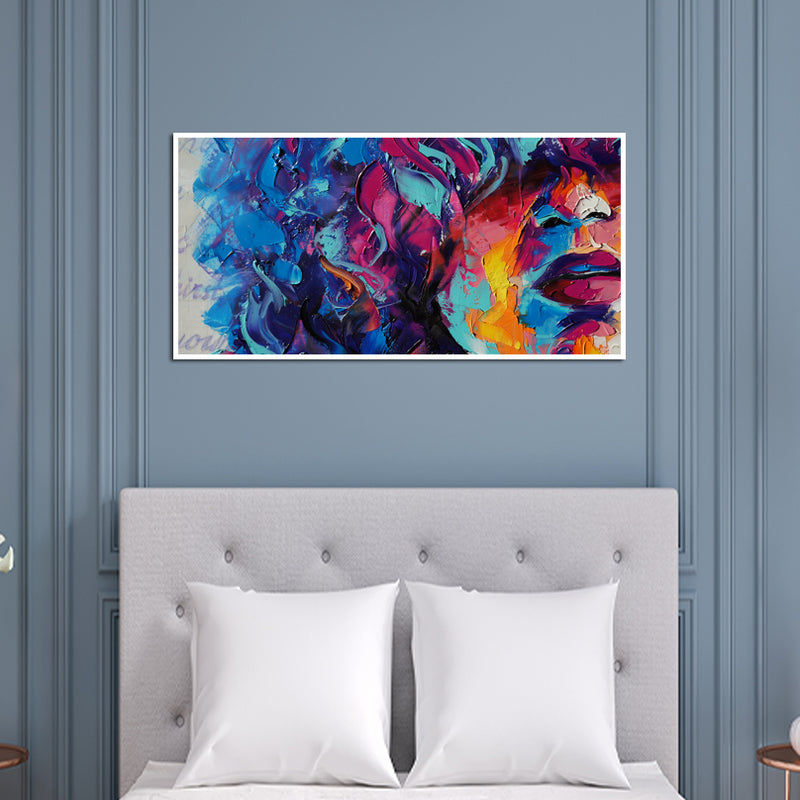 Multicolor Face Art Floating frame Canvas Painting