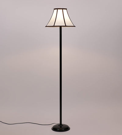 DecorGlance Wrought Iron Cotton Off White Floor Standing Lamp (Off White)