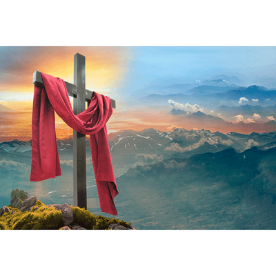 DECORGLANCE Yeele Easter Cross Digitally Painting Wallpaper