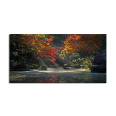 DecorGlance Yellow And Orange Tree Print On Canvas Wall Painting