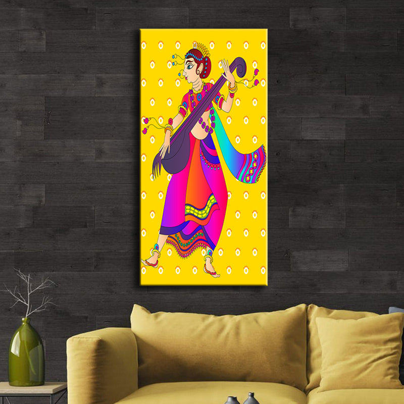 Meera Madhubani Canvas Wall Painting