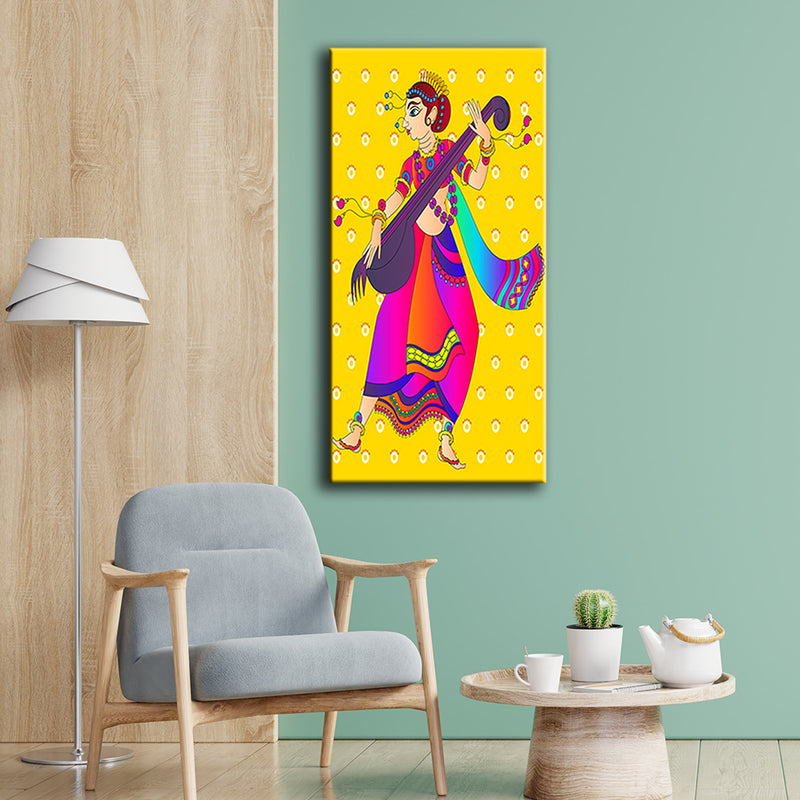 Meera Madhubani Canvas Wall Painting