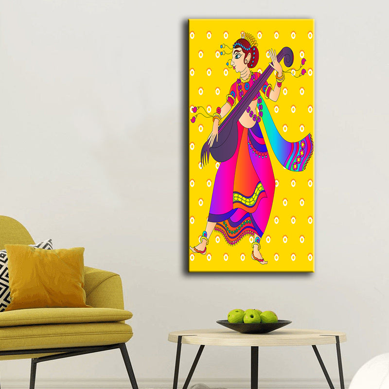 Meera Madhubani Canvas Wall Painting