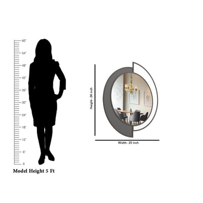 DecorGlance Yin Yang Wooden Mirror