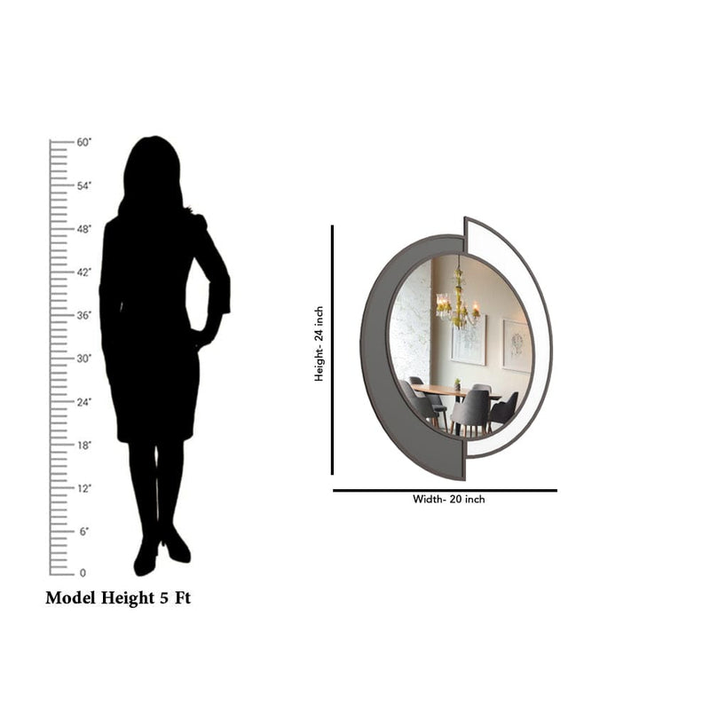 DecorGlance Yin Yang Wooden Mirror