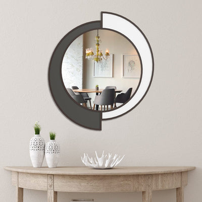 DecorGlance Yin Yang Wooden Mirror